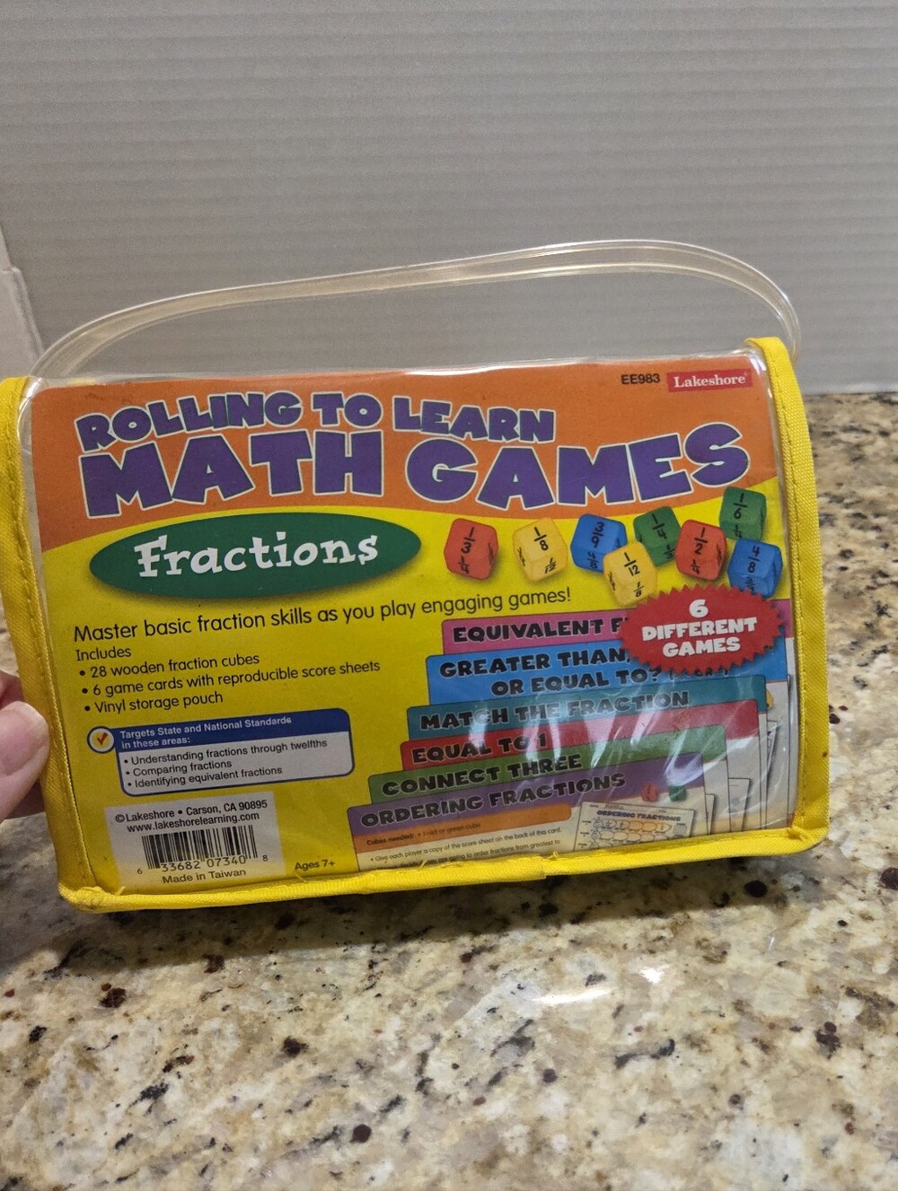 Lakeshore Learning Fractions Math Games Rolling to Learn Carry Pouch Dice Only